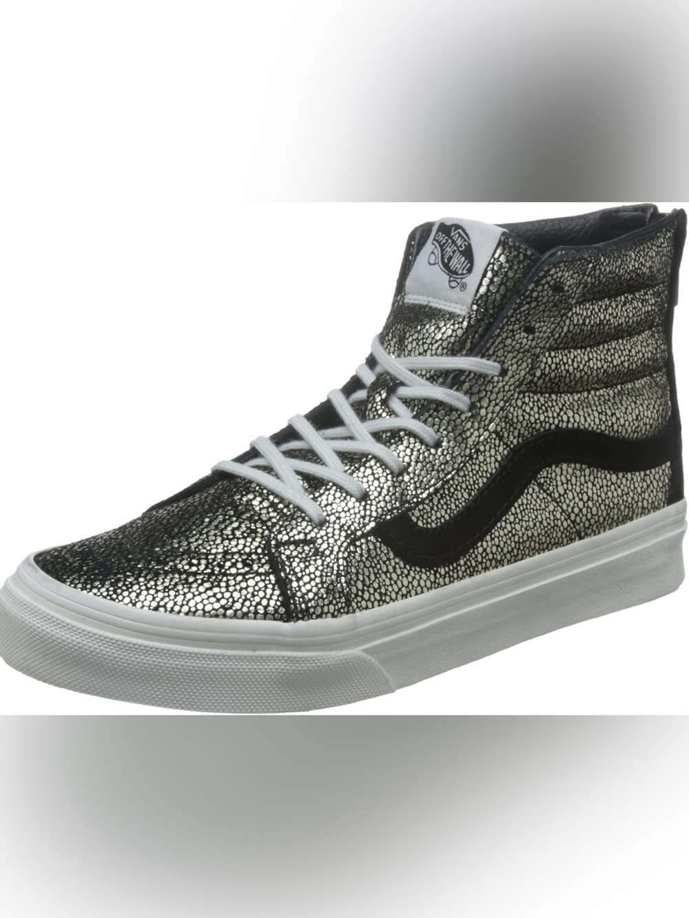 Vans High-Top Sk8-Hi Slim Zip sneakers in metallic gold dots colorway